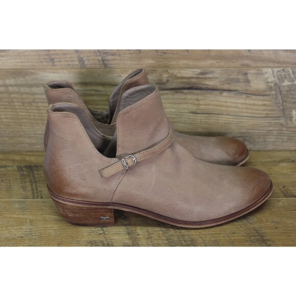 Sam Edelman Palmer‎ Ankle Boots Women’s Size 8.5 Putty Distressed Leather - Picture 4 of 15